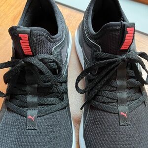 Puma Black and Red Athletic Shoes